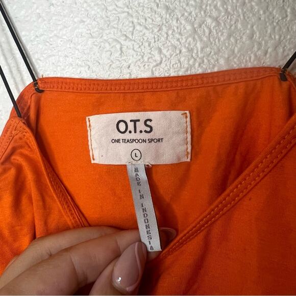 One Teaspoon Sport OTS string crop tank top in orange NEW LARGE - Picture 6 of 9